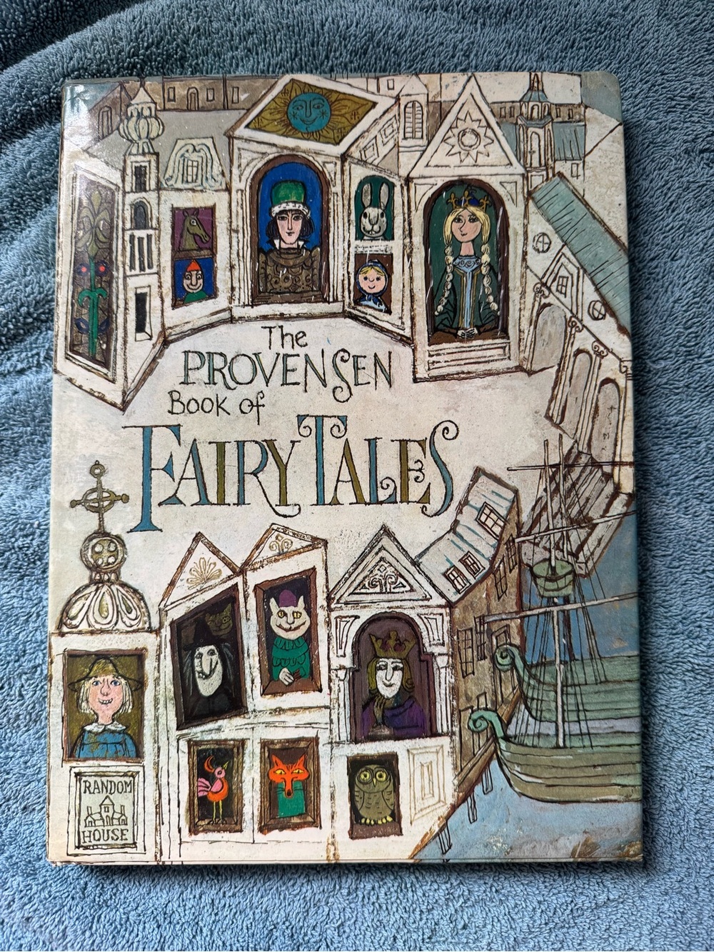 Book of Fairy Tales Art Print — Blue and Tan Storybook Illustration